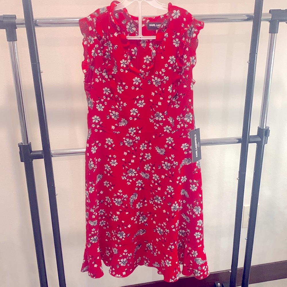 Karl Lagerfeld Paris red spring/summer cocktail dress